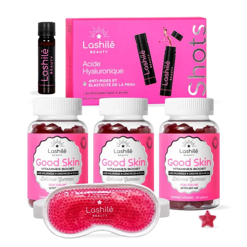 Pack Boost Anti-Âge 3 Good Skin + Shots Acide Hyaluronique + Masque - Lashilé Beauty