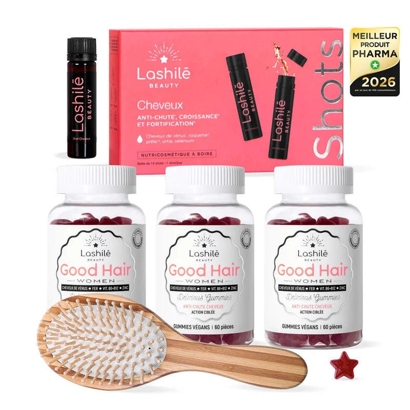 Pack Boost Anti-Chute 3 Good Hair Women + Shots + Brosse - Lashilé Beauty