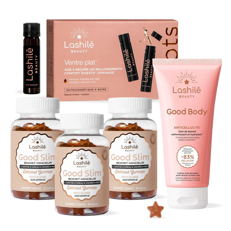 Pack Boost Perte de Poids 3 Good Slim + Shots Ventre Plat + Good Body - Lashilé Beauty