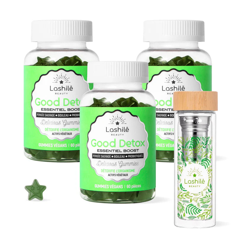Gummies Good Detox Pack X3 avec bouteille infuseur Lashilé offerte