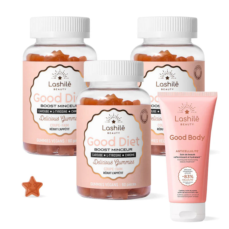 Gummies Good Diet Pack X3 avec soin Good Body Anticellulite Lashilé