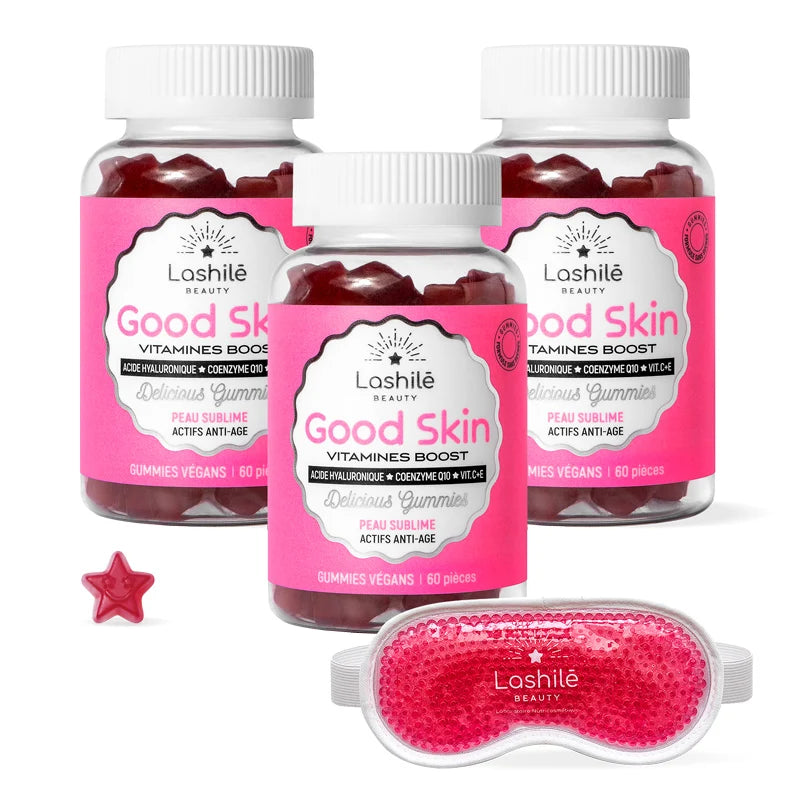 Gummies Good Skin Pack X3 avec masque yeux Lashilé