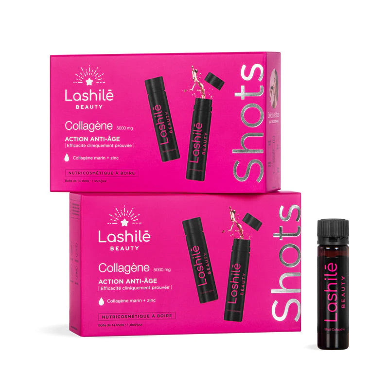 Shots Collagène 5000mg Pack X2 Lashilé Beauty - Action Anti-Âge